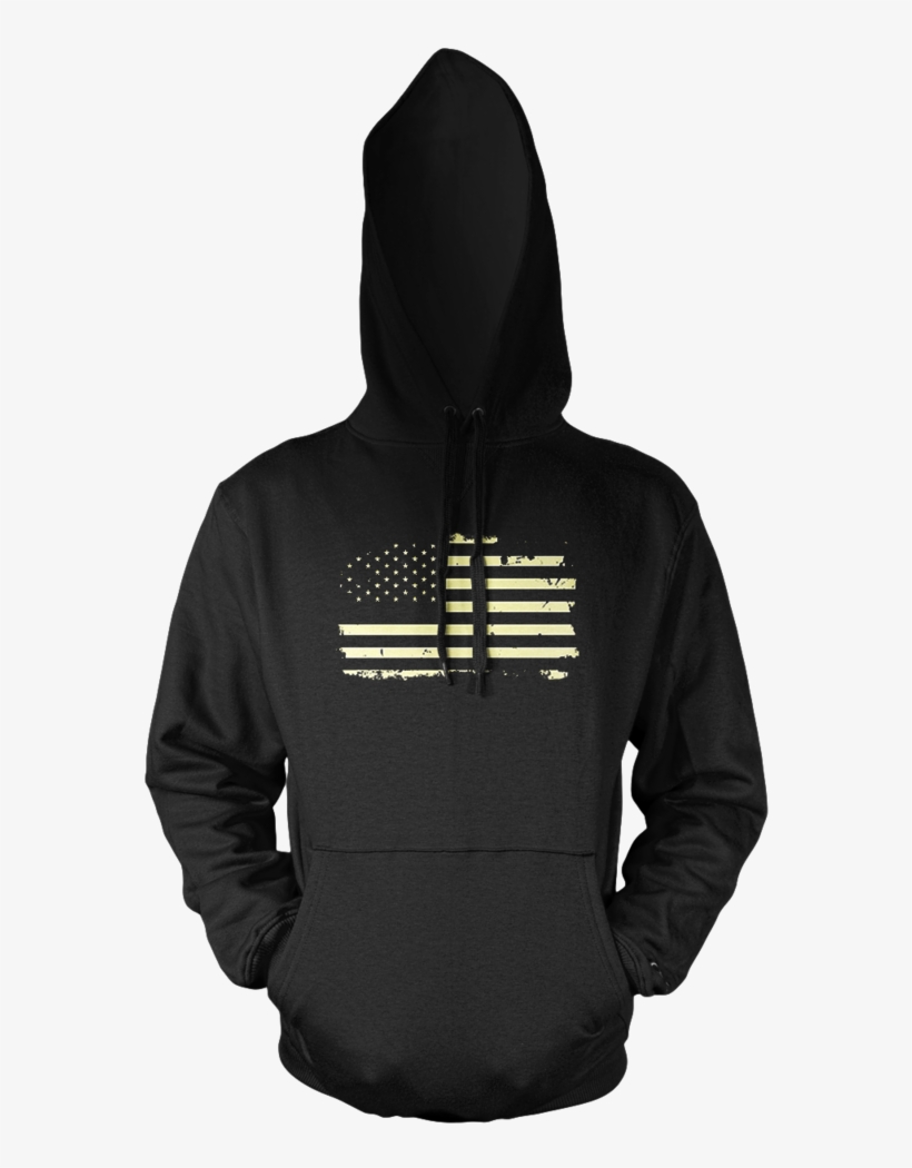 Distressed American Flag Pullover Hoodie - Hybris. Un Unisexe Chandail À Capuchon Noir Avec Un, transparent png