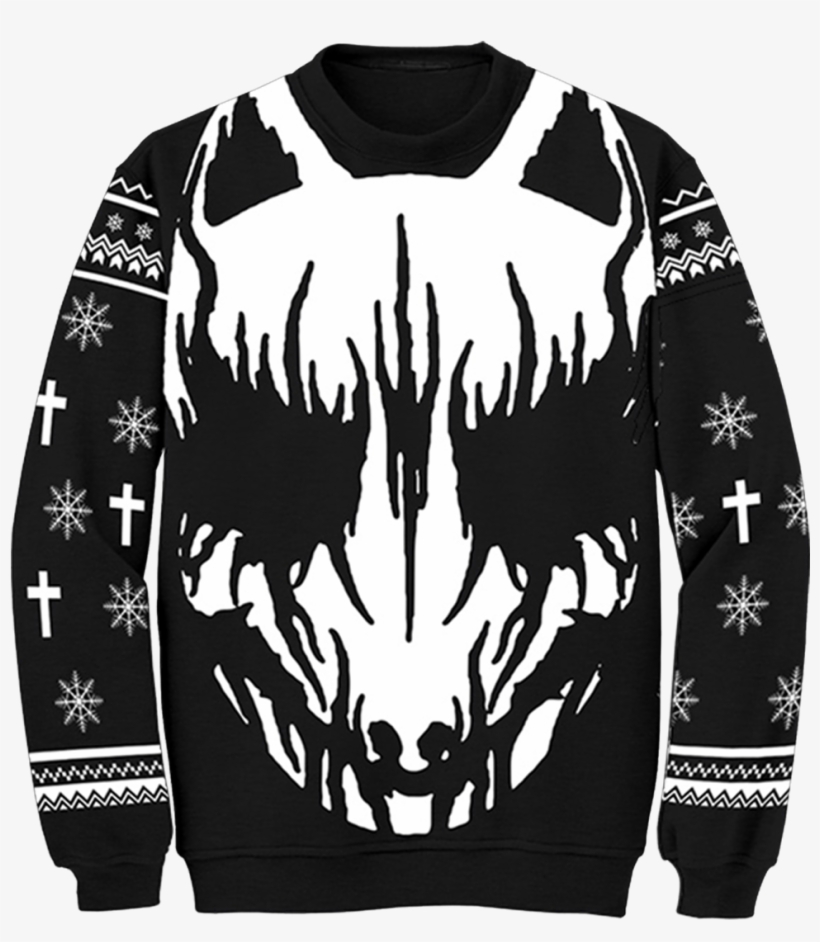 “white Fox” Ugly Holiday Sweater - Sweater, transparent png
