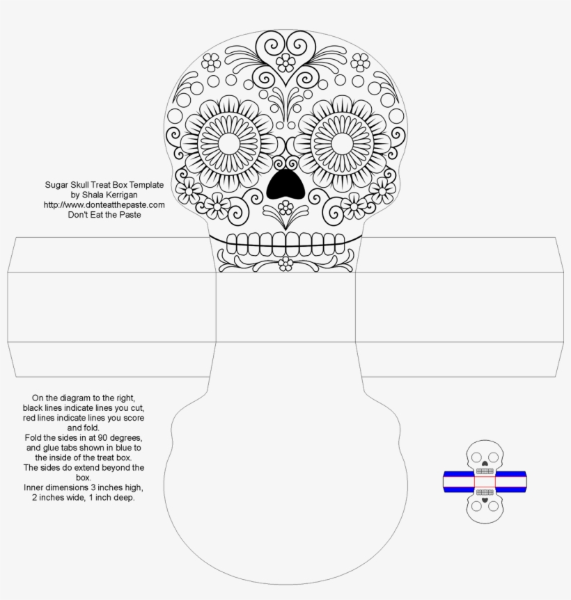 The Tabs Are A Little Over A Half Inch Wide, So It - Calaverita De Azucar Para Armar, transparent png