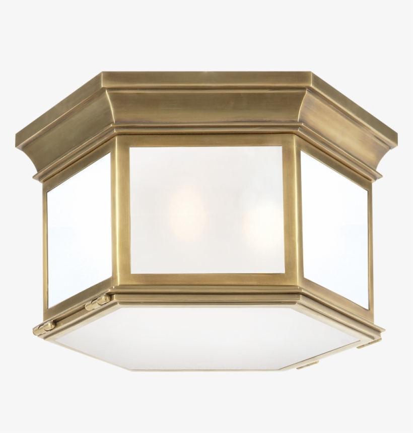 Club Large Hexagonal Flush Mount In Antique-burn - Visual Comfort Chc4126ab-cg E.f. Chapman Club 3 Light, transparent png