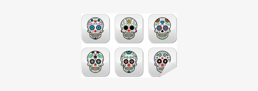 Mexican Sugar Skull, Dia De Los Muertos Buttons Set - Jolly Coroner: A Picaresque Novel, transparent png
