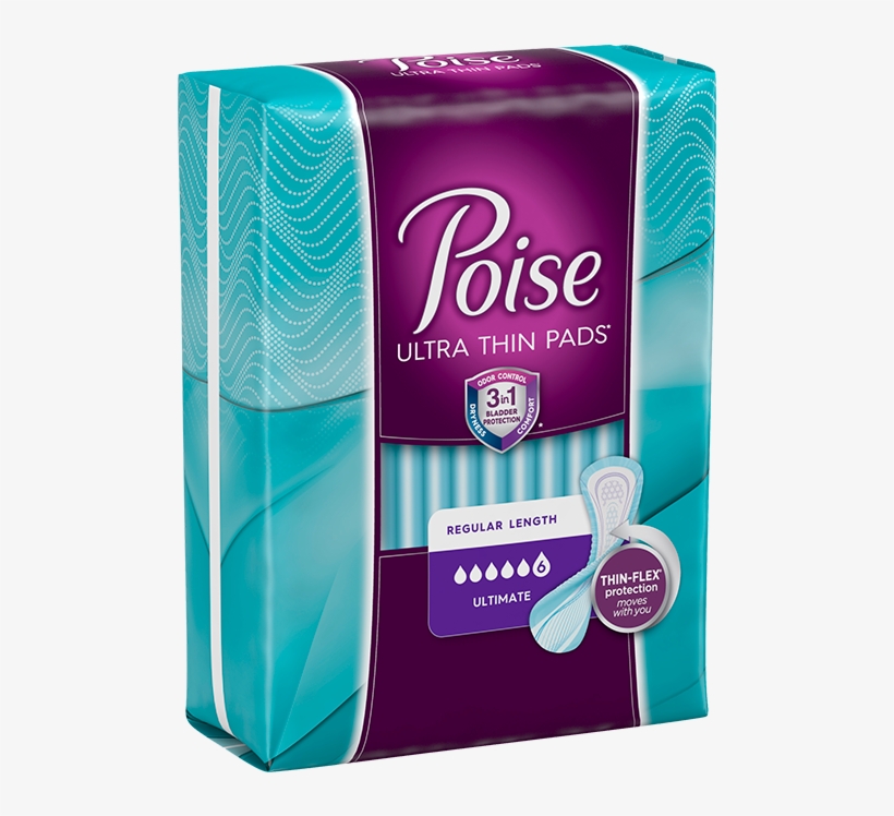 Poise Ultra Thin Shape Package Left - Poise Ultra Thin Pads Long Length, transparent png