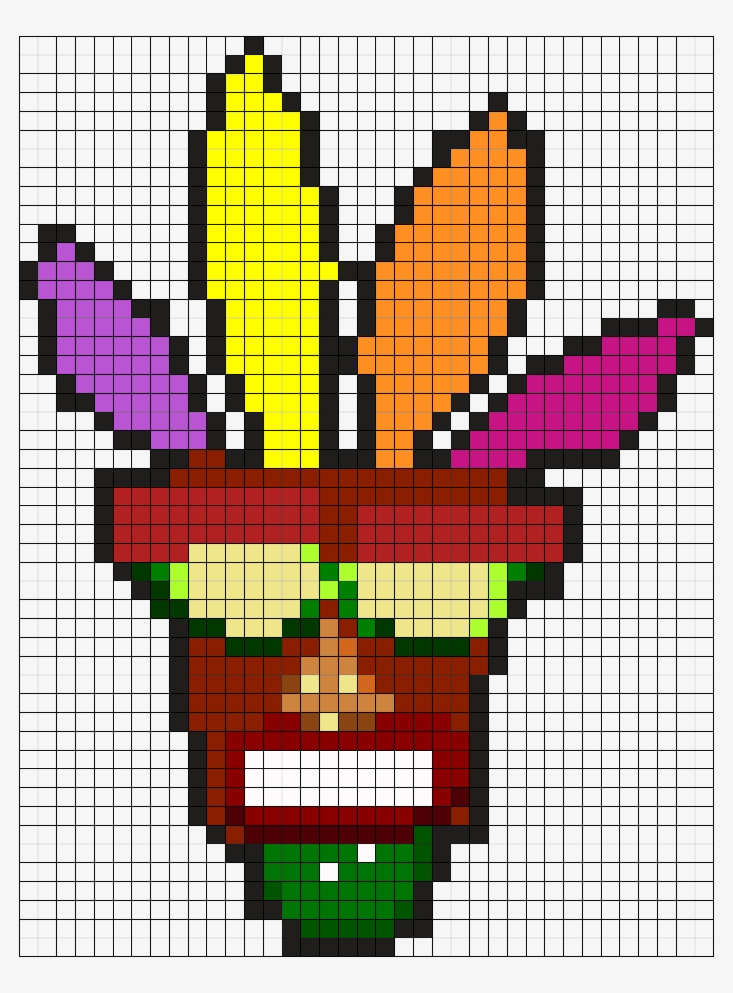 Crash Bandicoot Aku Aku Perler Bead Pattern / Bead - Crash Bandicoot Perler Beads, transparent png
