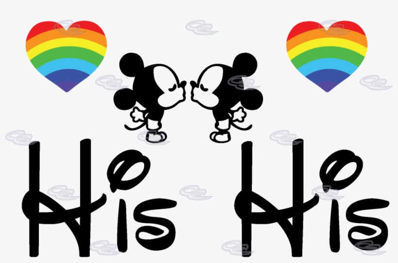 Lgbt Gay Matching Couple Shirts - Idecalworks Minnie Mickey Mouse In Love And Kissing, transparent png