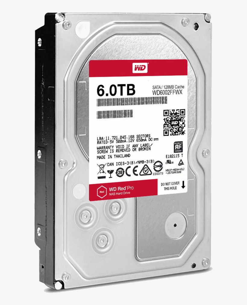 Wd Red 6tb Pro Drive Hdd For Nas - Wd Red Pro 4 Tb 6 Gb/s Sata Hdd, transparent png