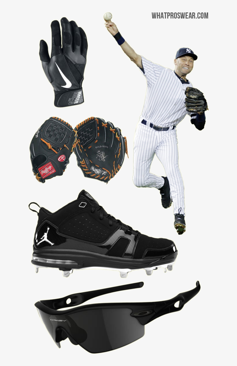 Derek Jeter Glove Model, Derek Jeter Cleats, Derek - Oakley Men's Matte Radar Pitch Black Sunglasses, transparent png