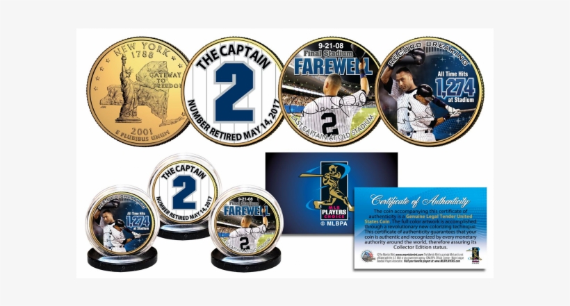 Derek Jeter * Life & Times * The Yankees Captain - Derek Jeter Yankee Stadium Farewell Ny Quarters 2-coin, transparent png