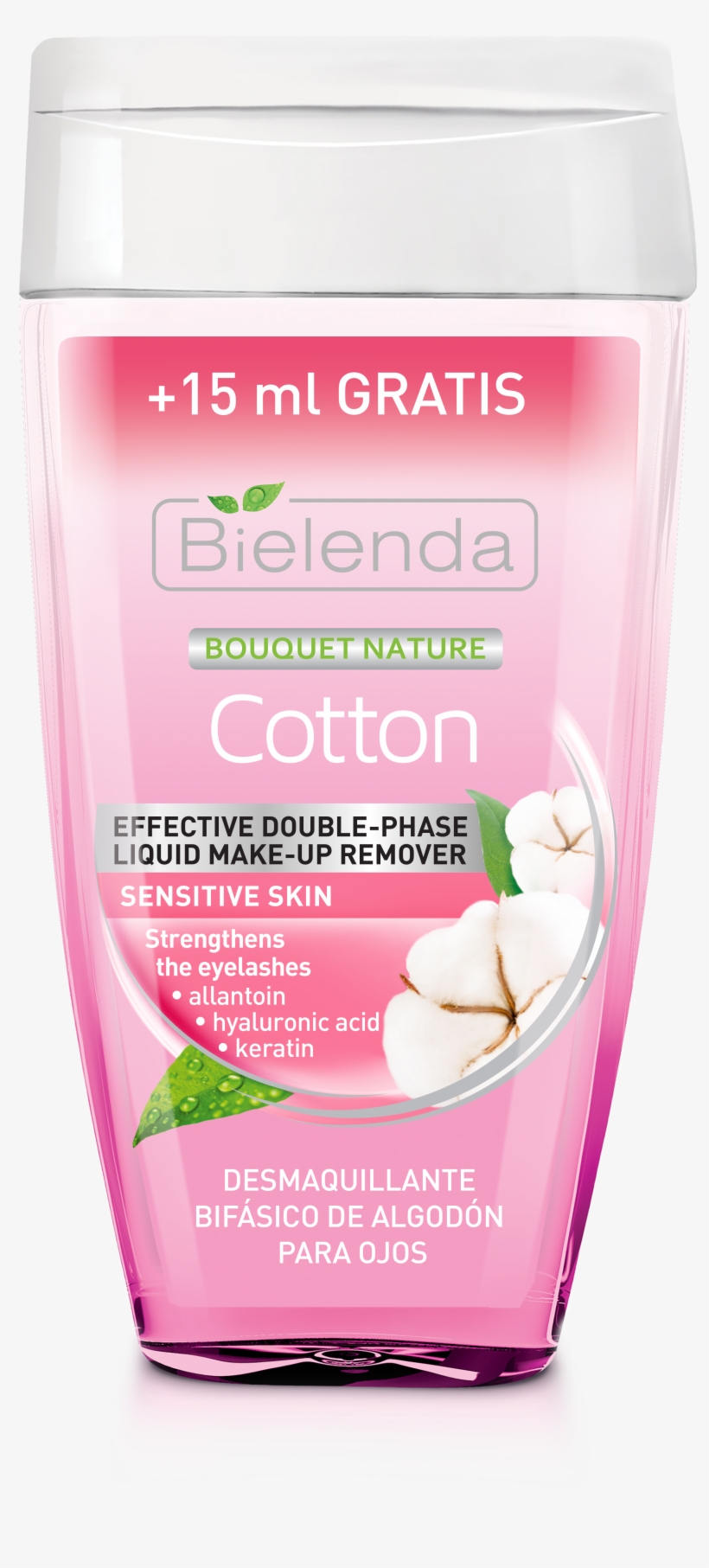 Bielenda Cotton Double-phase Eye Makeup Remover 125ml+15ml, transparent png