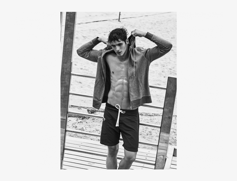 Luxury Hoodie For Men In Dark Melange Grey From Frescobol - Standing, transparent png