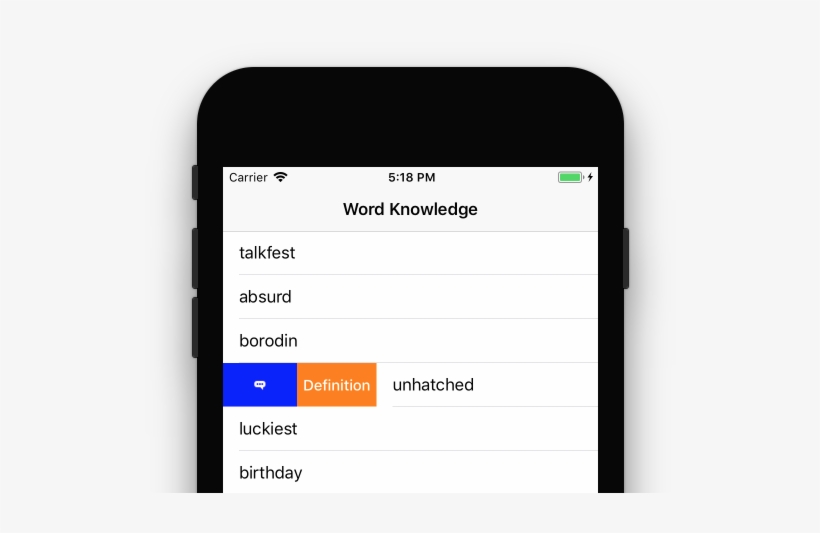 Demonstrating Swipe Actions On Rows - Demonstration, transparent png