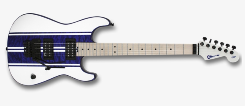 Custom Shop San Dimas Quilt Maple Racing Stripe, Blue, - Charvel Racing Stripe, transparent png