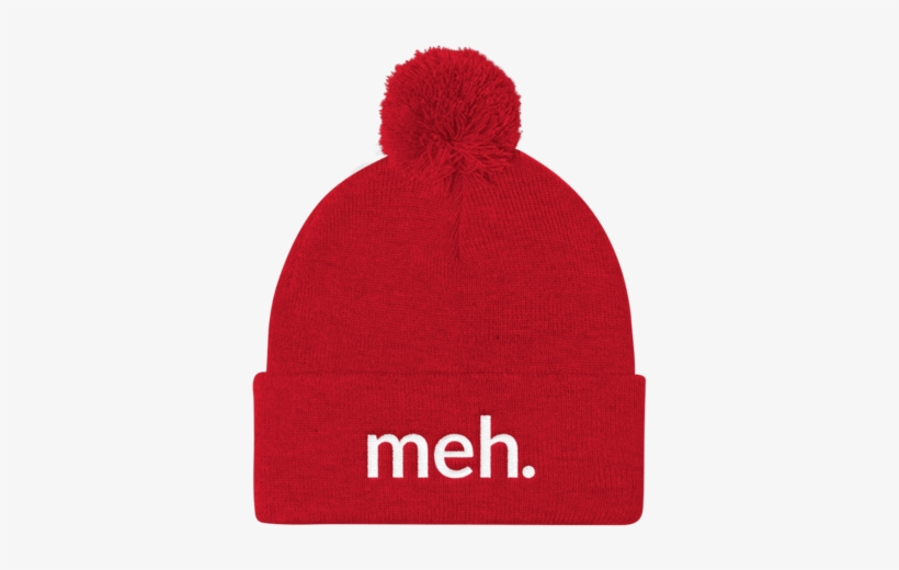 Meh Red Beanie With Pom Pom - Frenchie Boo Boo Naughty Halloween Ghost Pom Pom Knit, transparent png