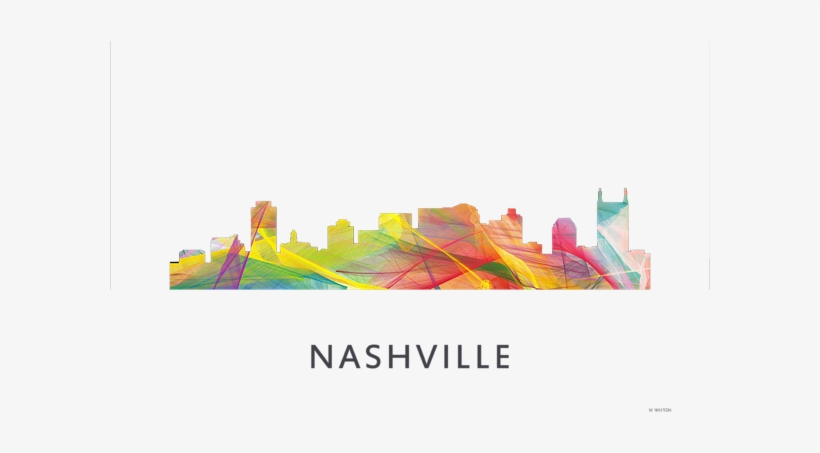 Click And Drag To Re-position The Image, If Desired - Marlene Watson 'nashville Tennessee Skyline Wb-1' Canvas, transparent png