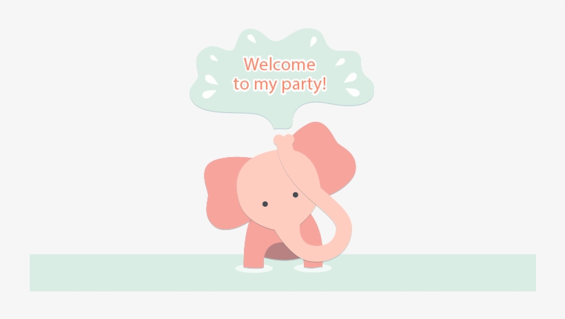 Happy Elephant Illustration Free Vector Png Graphic - Cartoon, transparent png
