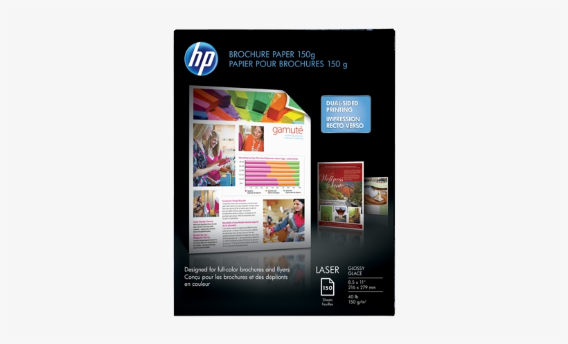 Hp Laser Glossy Brochure Paper 150 Gsm-150 Sht/letter/8 - Glossy Brochure Paper, transparent png