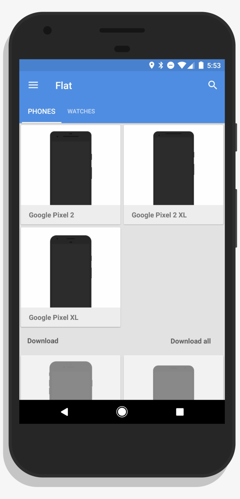 Screener Google Pixel 2 Frames - Mobile Phone, transparent png