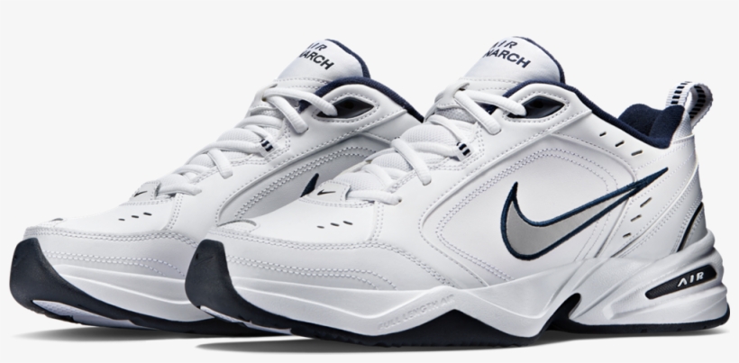 Nike Men's Air Monarch Iv White/metallic Silver - Nike Air Monarchs, transparent png
