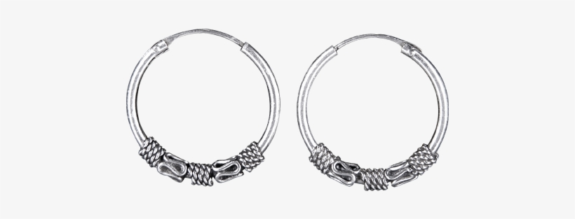 Bali Hoop Earrings Fse005 - Darksilver Bali Creolen Fse005, transparent png