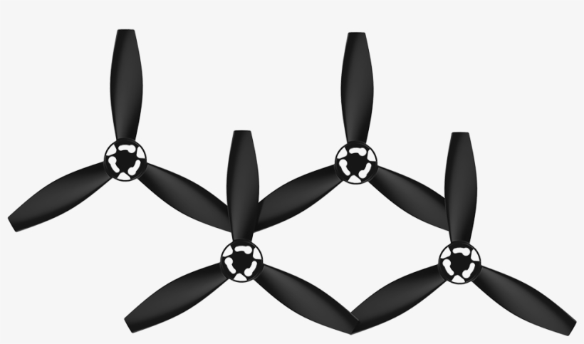 Power Battery And 4 Black Propellers For Parrot Bebop - Parrot Bebop Drone 2 Propeller Set (red/black), transparent png