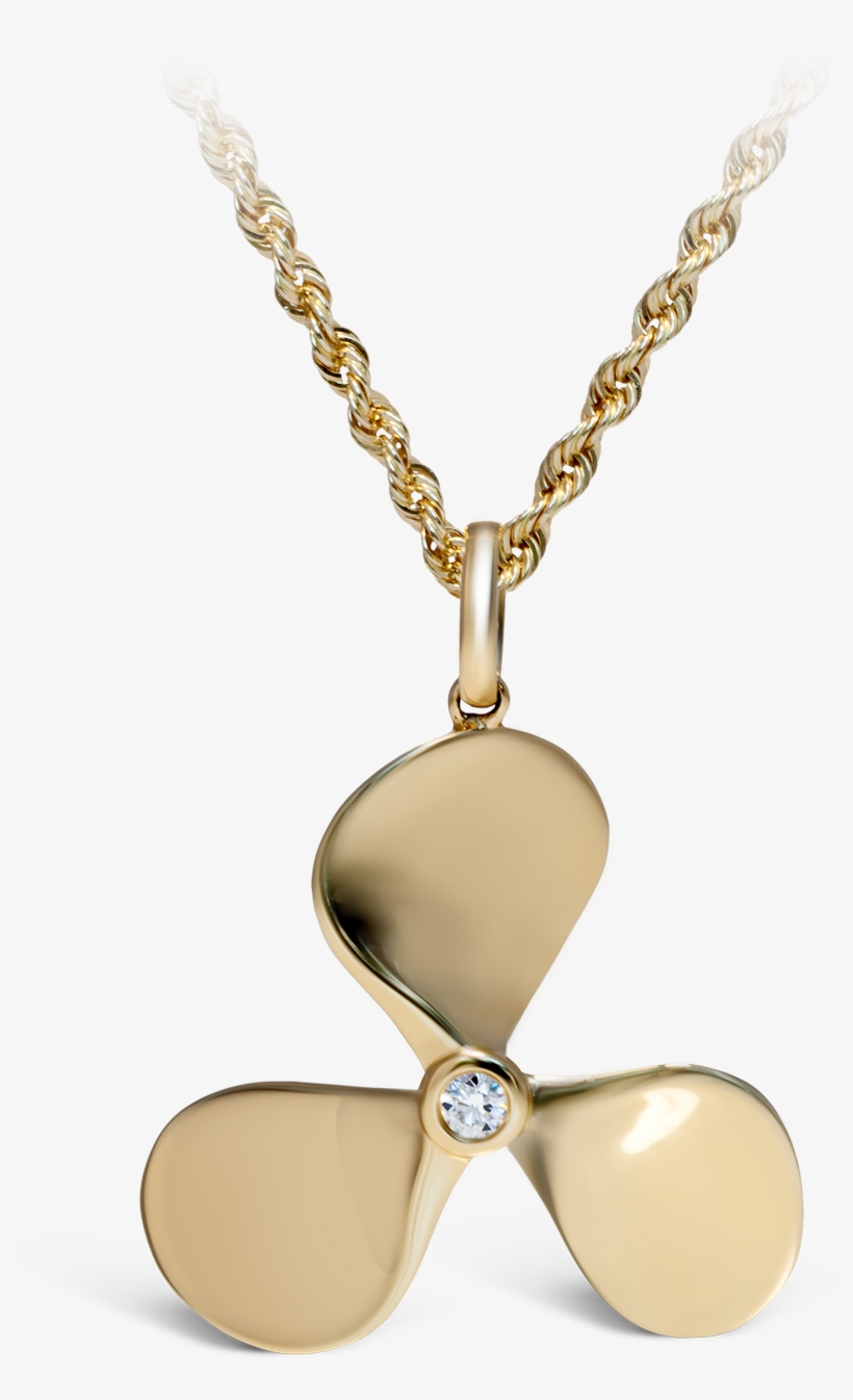 Yellow Gold Diamond Captain Propeller Pendant - Colored Gold, transparent png