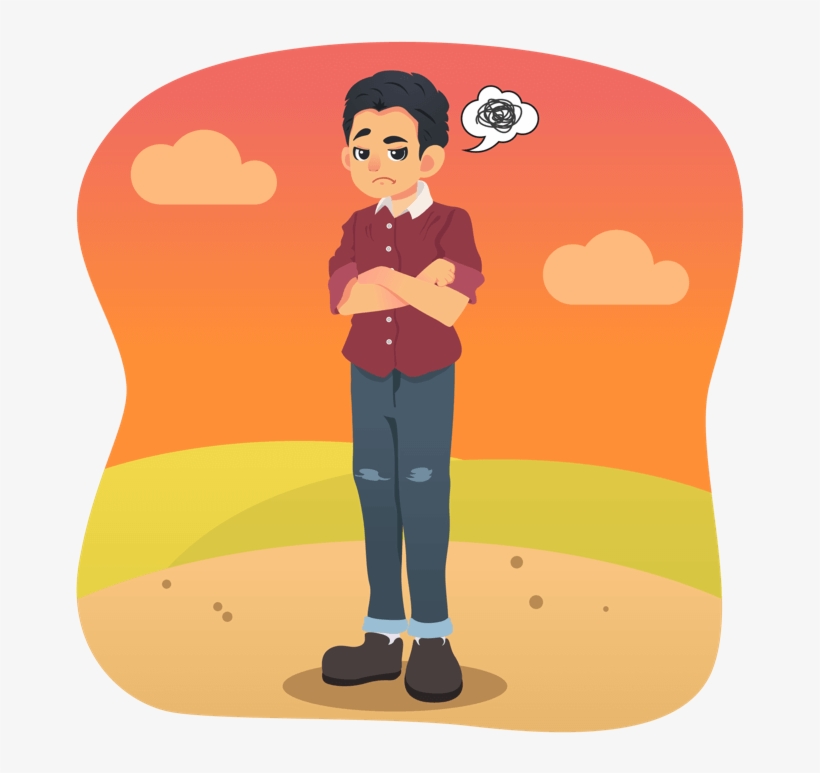 Grumpy Disappointed Man Standing Outside - Illustration, transparent png