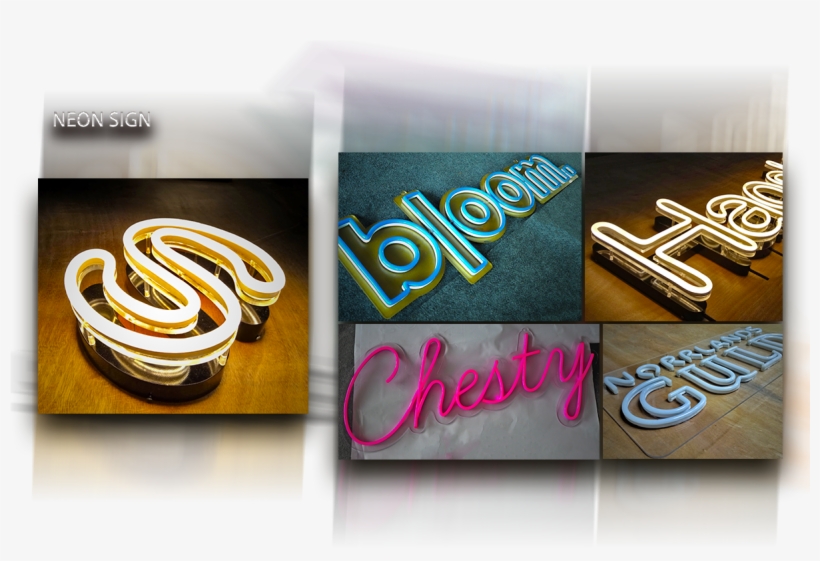 Colorful Lighting Neon Letter Sign Glass Neon Sign - Calligraphy, transparent png