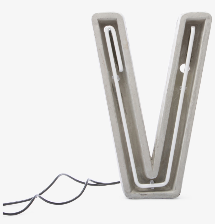 Alphacrete, Concrete Neon Light V-0 - Néon Alphacrete Table Lamp - Letter V - Indoor / Outdoor, transparent png