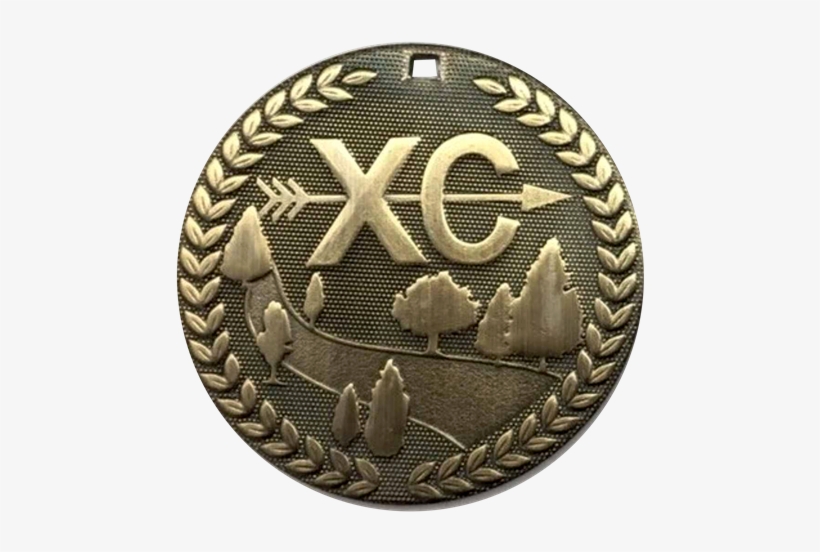 Custom Cross Country Stock Medal (2"), Promotional, transparent png