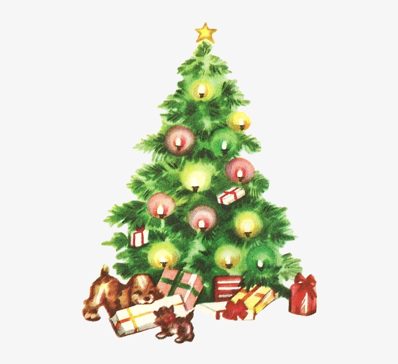 28 Collection Of Vintage Christmas Tree Clipart - Vintage Christmas Tree Clip Art, transparent png