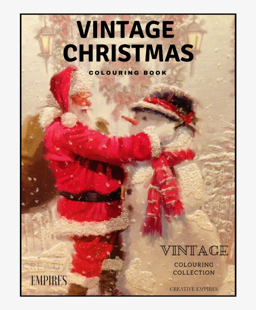 Vintage Christmas Colouring Book Colour Guide Ebook - Framed Tile, transparent png