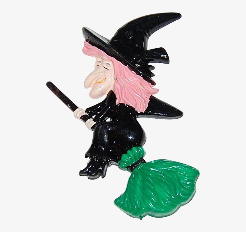 1960/70s Halloween Flying Witch Cake Topper - Figurine, transparent png