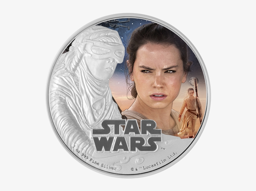 Fine Silver Coloured Coin Star Warstm - Star Wars Rey Coin, transparent png