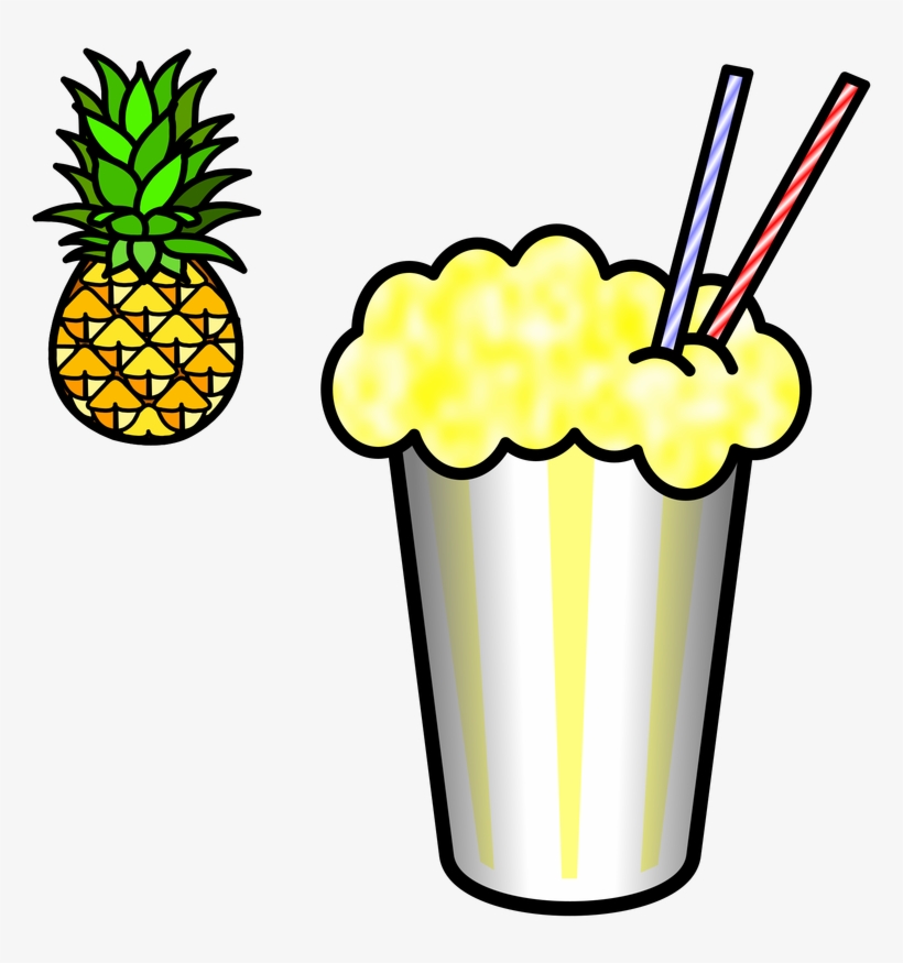 Pineapple Milkshake - Banana Smoothie Clipart Transparent, transparent png