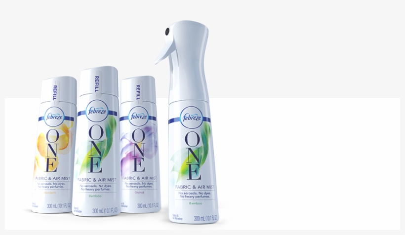 Clean Away Odors With No Heavy Perfumes - Febreze One Fabric And Air Mist, transparent png