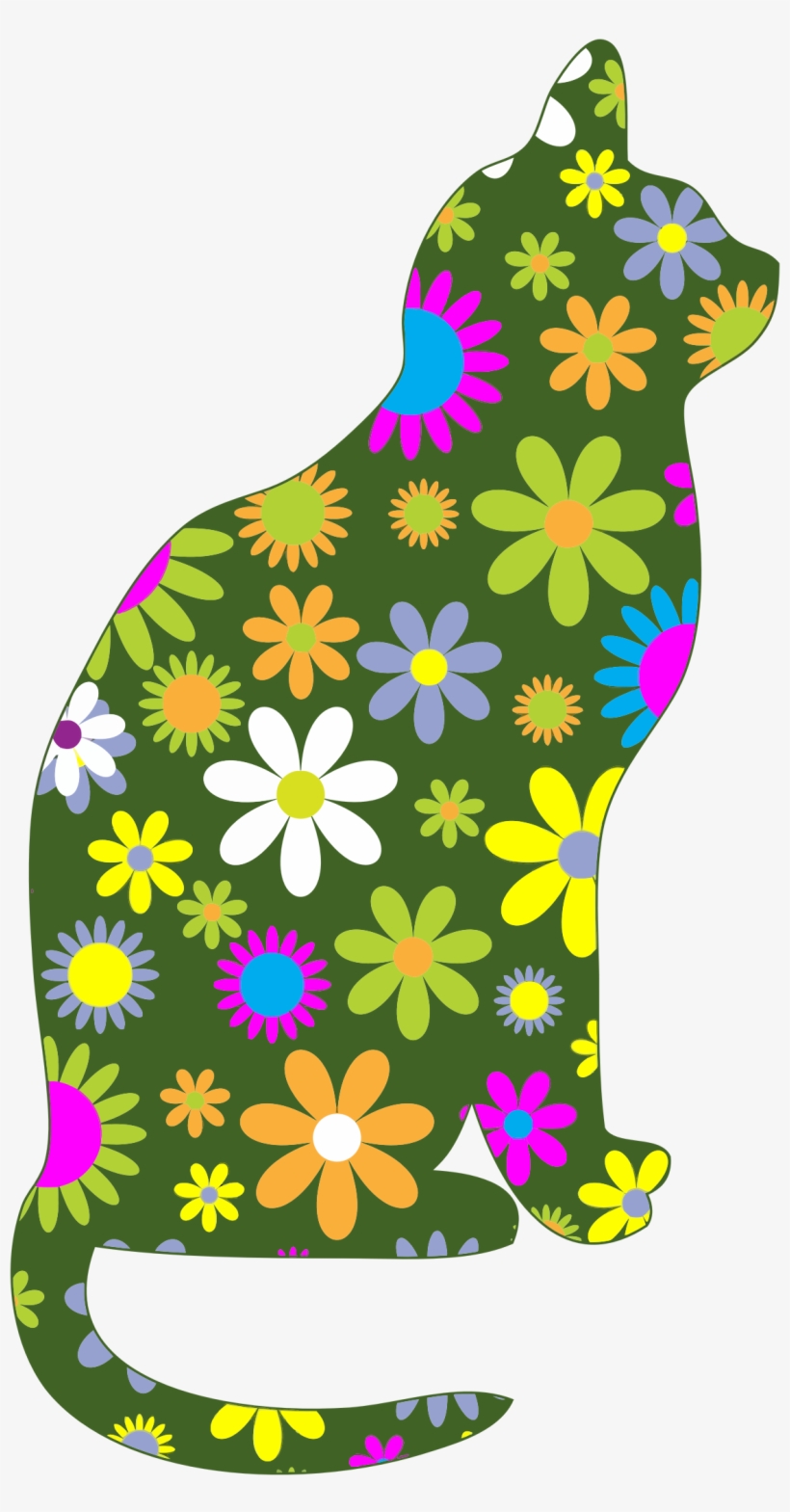 Appzumbi Apps News Games Kitten Flowers Retro - Clip Art Flower Cat, transparent png