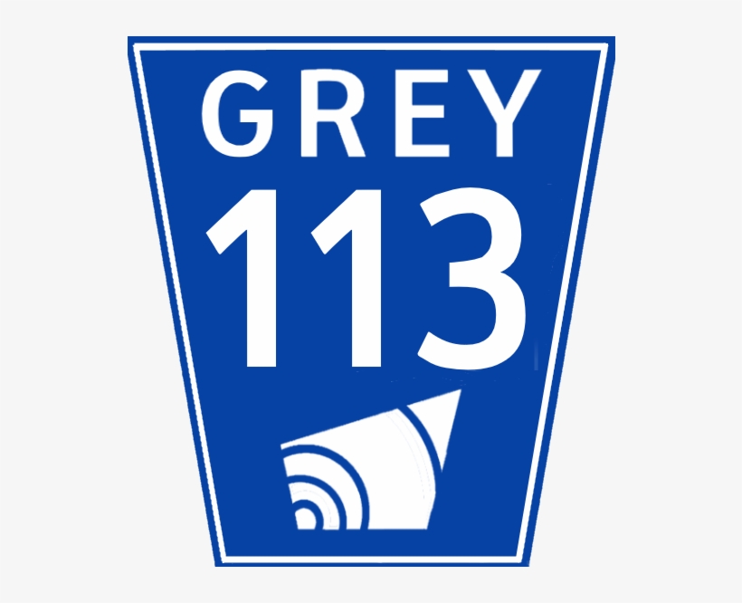 Grey Road 113 Sign, transparent png
