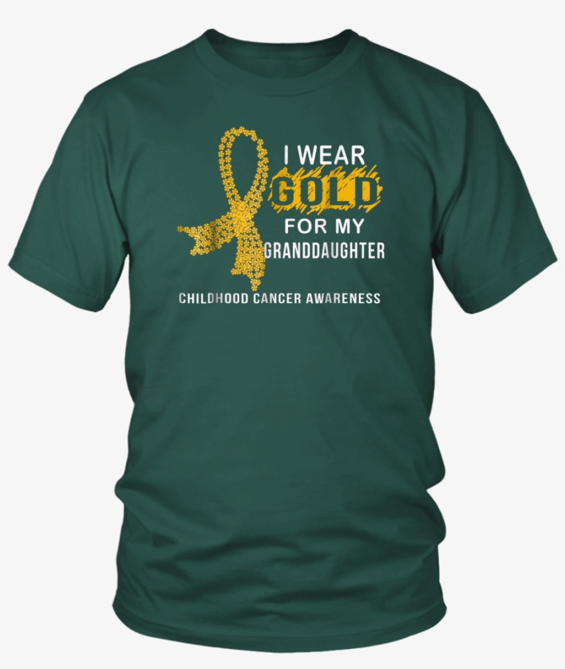 I Wear Gold For My Granddaughter Gold Ribbon T-shirt, transparent png