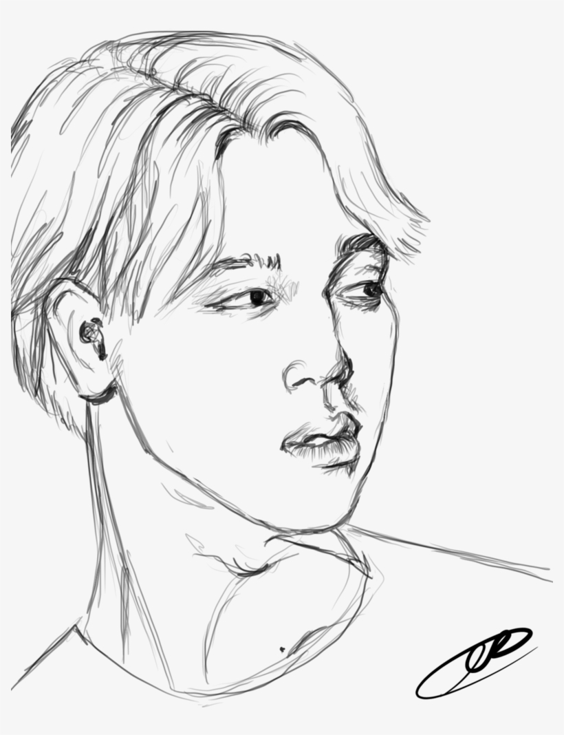 Jimin By Dangerliesbeforeyou On Deviantart - Drawing, transparent png