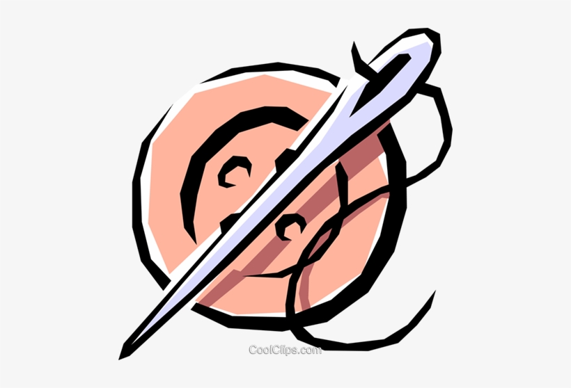 Button With Sewing Needle Royalty Free Vector Clip - Sewing Needle Clip Art, transparent png