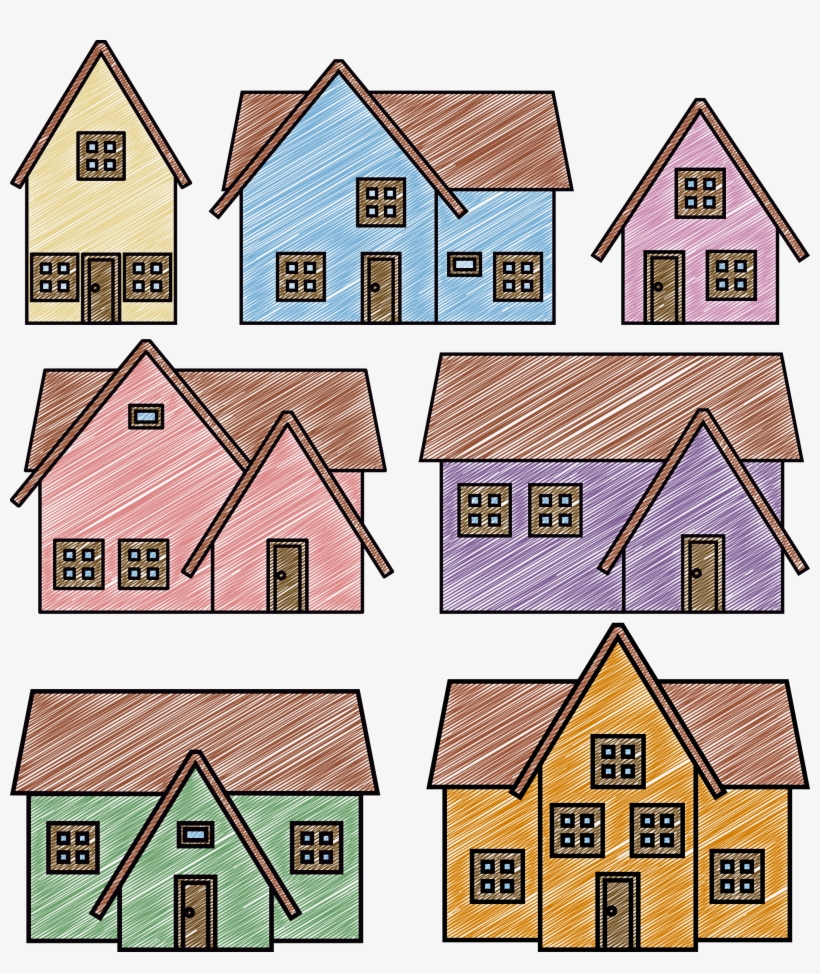 This Free Icons Png Design Of Scribble Houses, transparent png