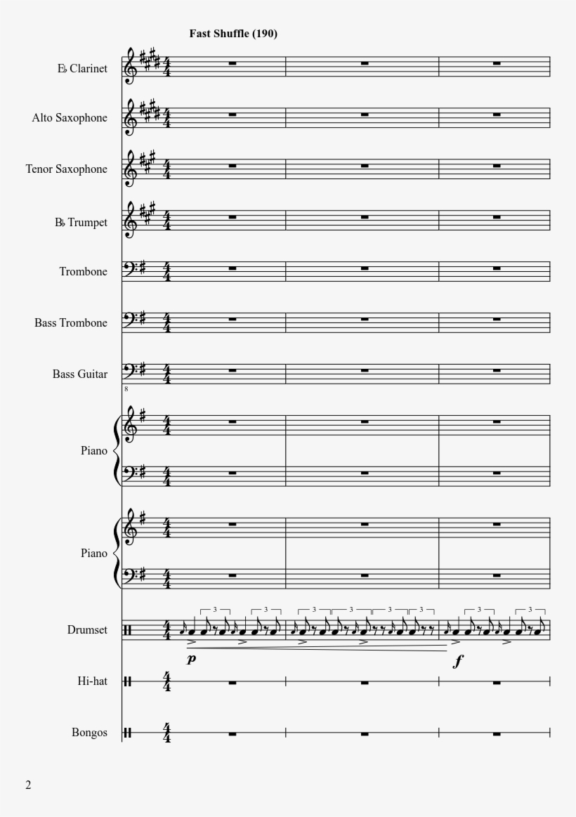 Jungle Swing Sheet Music 2 Of 40 Pages Can Can Orchestra Score 7x1169 Png Download Pngkit