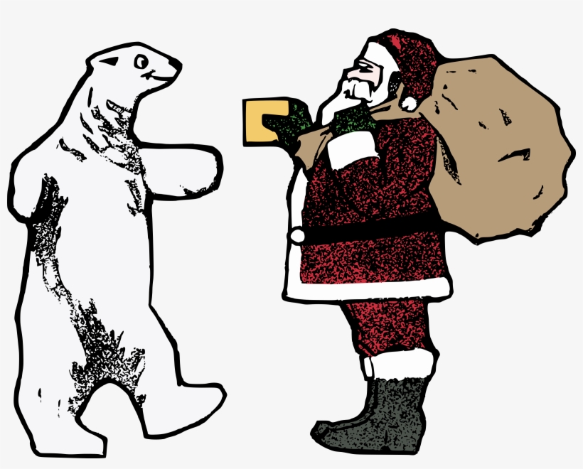 This Free Icons Png Design Of Santa And The Polar Bear, transparent png