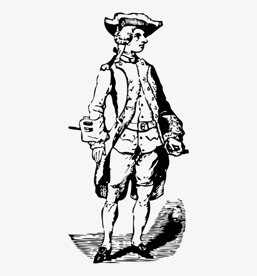 Free Vector Soldier Historic Cothing Clip Art - British Red Coat Black And White, transparent png