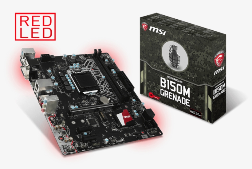 Intel® B150 Express Motherboard B150m Grenade - Msi H110m Grenade Motherboard, transparent png