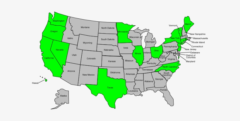 This Free Clipart Png Design Of Us Color Map With State, transparent png