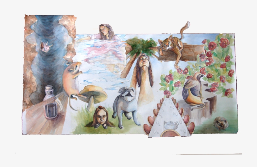 Wonderland - Watercolor Collage - Painting, transparent png