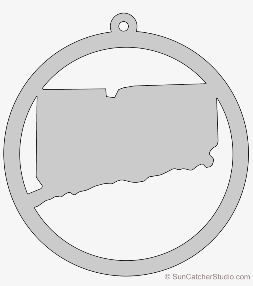 Connecticut Map Circle Free Scroll Saw Pattern Shape - Pattern, transparent png