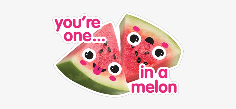 You're One In A Melon Watermelon - Sticker, transparent png