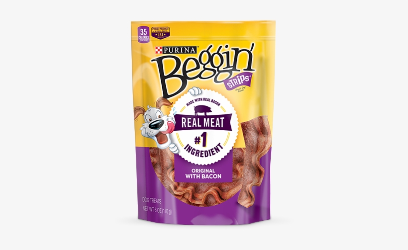 Strips Bacon Flavour Dog Treats - Beggin' Strips, transparent png