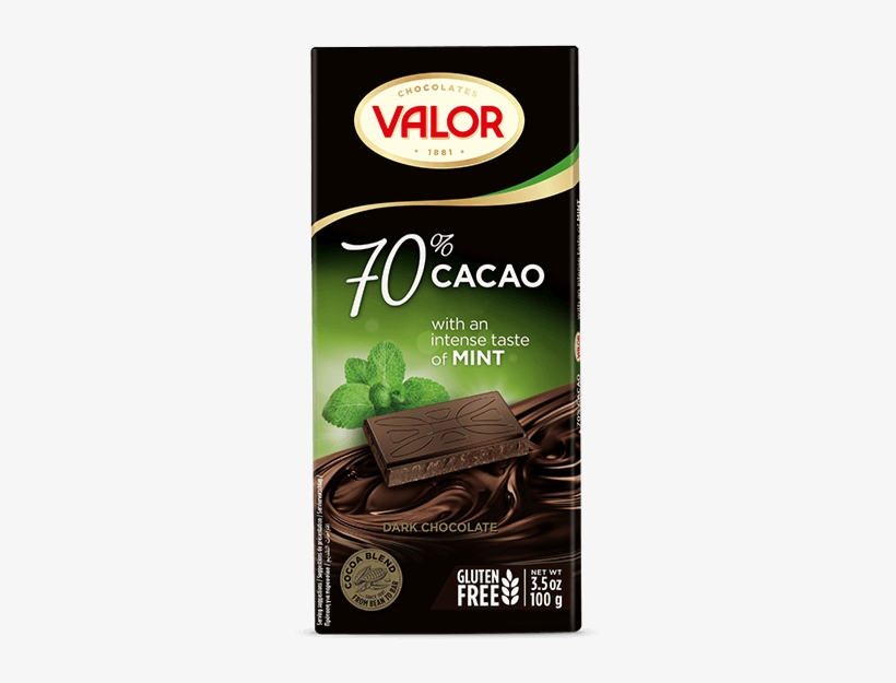70% Dark Chocolate With Mint 100g - Valor Chocolate Mint, transparent png